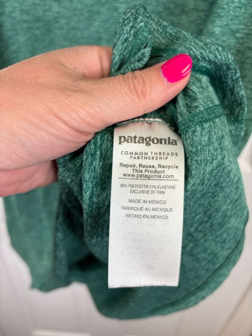 Patagonia seabrook twist dress howling turquoise sz lg - Picture 5 of 6